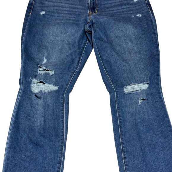 Old Navy Womens Mid Rise Pop Icon Skinny Distressed Jeans Size 12 Long - Picture 5 of 6